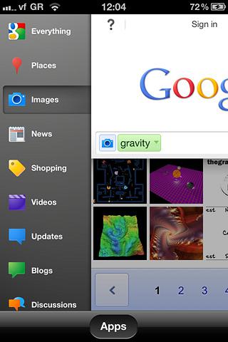 Google iPhone App Screenshot